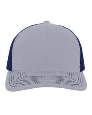 HTHR GREY/ ROYAL Pacific headwear 104S contrast stitch trucker snapback