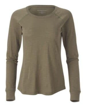 OLIVE BW3166 women's solid preppy patch long sleeve t-shirt