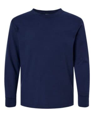 NAVY Comfortwash by hanes GDH275 garment-dyed youth long sleeve t-shirt