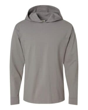 CONCRETE GREY GDH280 garment-dyed jersey hooded long sleeve t-shirt