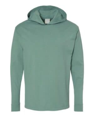 CYPRESS GREEN GDH280 garment-dyed jersey hooded long sleeve t-shirt