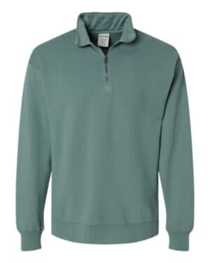 CYPRESS GREEN Comfortwash by hanes GDH425 garment-dyed quarter-zip sweatshirt