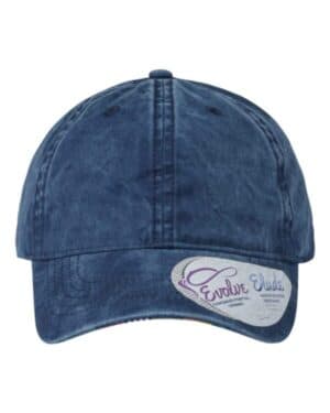 NAVY/ STRIPES CASSIE women's pigment-dyed with fashion undervisor cap