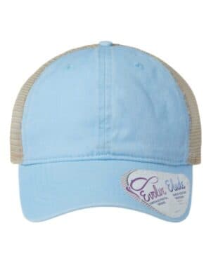 CASHMERE BLUE/ FLORAL Infinity her TESS women's washed mesh-back cap