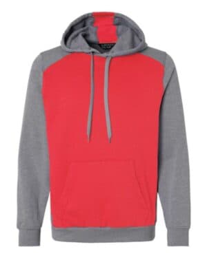 SCARLET/ GREY HEATHER 6865 eco revive three-season triblend fleece hooded sweatshirt
