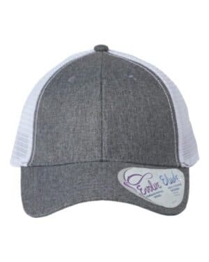 HEATHER GREY/ WHITE Infinity her CHARLIE women's modern trucker cap