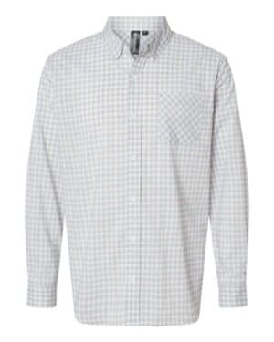 GREY/ WHITE GINGHAM Burnside 3291 technical stretch burn shirt