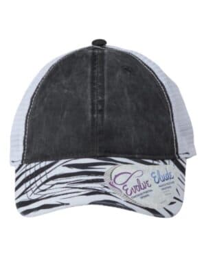 BLACK/ ZEBRA/ WHITE Infinity her JANET women's printed visor with mesh back cap