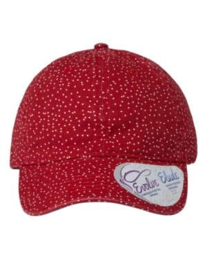RED/ WHITE POLKA DOTS Infinity her HATTIE women's garment-washed fashion print cap