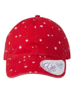 RED/ WHITE STARS Infinity her HATTIE women's garment-washed fashion print cap