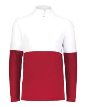 SCARLET/ WHITE Holloway 223600 youth momentum team quarter-zip pullover
