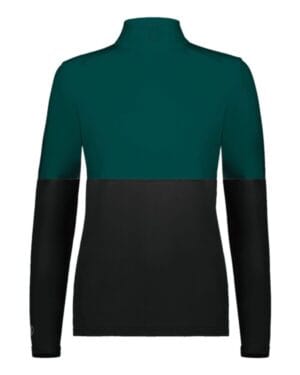 BLACK/ DARK GREEN Holloway 223700 women's momentum team quarter-zip pullover