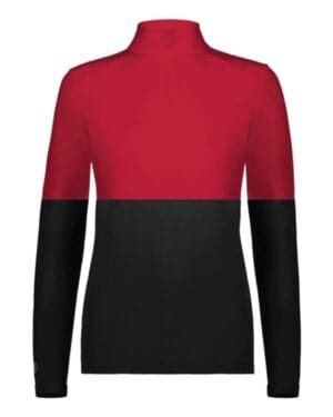 BLACK/ SCARLET Holloway 223700 women's momentum team quarter-zip pullover