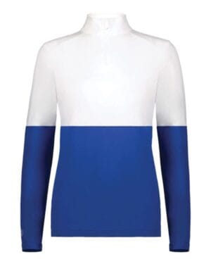 ROYAL/ WHITE Holloway 223700 women's momentum team quarter-zip pullover