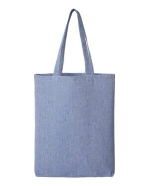 HEATHER MEDIUM BLUE OAD106R midweight recycled gusseted tote