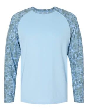 GREY MIST WATER Paragon 231 panama colorblocked long sleeve t-shirt