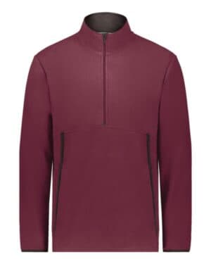 MAROON 6855 eco revive polar fleece quarter-zip pullover