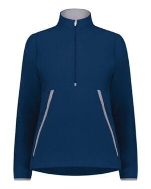 NAVY 6857 eco revive women's polar fleece quarter-zip pullover