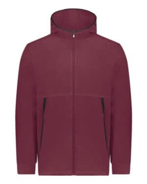 MAROON 6858 eco revive polar fleece hooded full-zip jacket