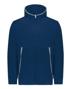 NAVY 6859 eco revive youth polar fleece hooded full-zip jacket