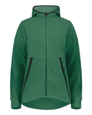 DARK GREEN 6860 eco revive women's polar fleece hooded full-zip jacket