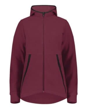 MAROON 6860 eco revive women's polar fleece hooded full-zip jacket