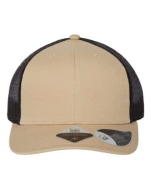 KHAKI/ BLACK Atlantis headwear BRYCE sustainable trucker cap