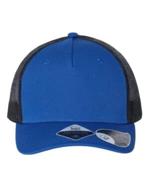 ROYAL/ BLACK Atlantis headwear ZION sustainable five-panel trucker cap