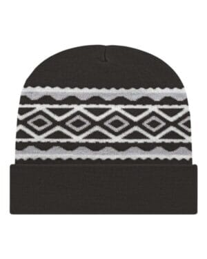 BLACK/ SILVER Cap america RKD12 usa-made diamond knit cuff