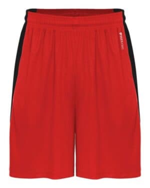 RED/ BLACK Badger 4267 sweatless shorts