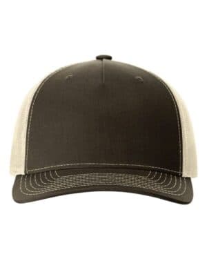 CHOCOLATE CHIP/ BIRCH Richardson 112FP five-panel trucker cap