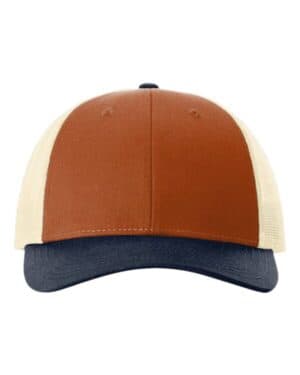 DARK ORANGE/ BIRCH/ PATRIOT BLUE Richardson 115 low pro trucker cap