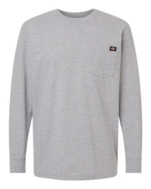 HEATHER GREY Dickies WL50 traditional heavyweight long sleeve t-shirt