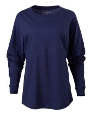 NAVY Boxercraft BW3514 women's pom pom long sleeve jersey t-shirt