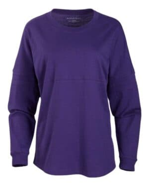 PURPLE Boxercraft BW3514 women's pom pom long sleeve jersey t-shirt