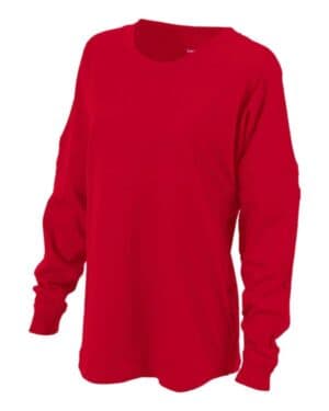 TRUE RED Boxercraft BW3514 women's pom pom long sleeve jersey t-shirt