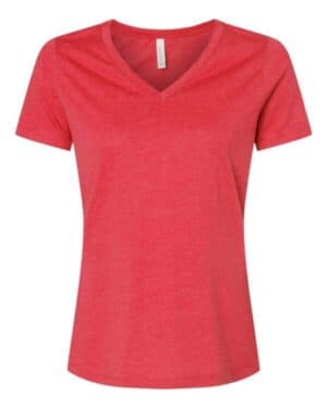 HEATHER RED Bella canvas 6405CVC women's relaxed heather cvc v-neck tee