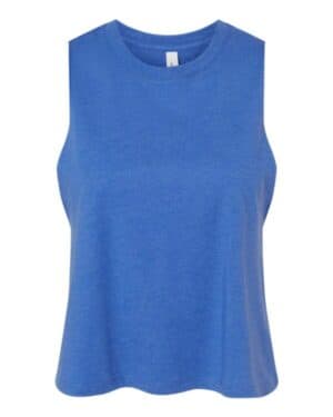 HEATHER TRUE ROYAL Bella canvas 6682 women's racerback crop tank