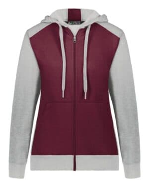 6901 women's eco revive three-season triblend fleece full-zip hooded sweatshirt