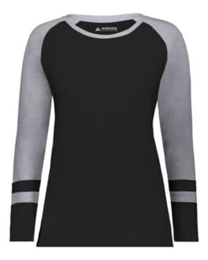 BLACK/ GREY HEATHER 2917 women's triblend fanatic 20 long sleeve t-shirt