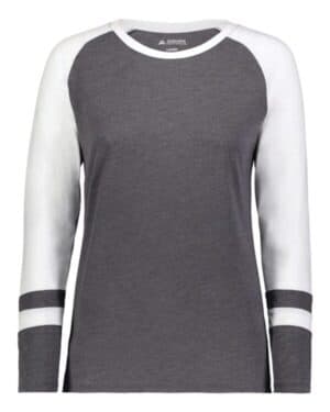 CARBON HEATHER/ WHITE 2917 women's triblend fanatic 20 long sleeve t-shirt