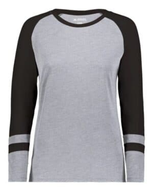 GREY HEATHER/ BLACK 2917 women's triblend fanatic 20 long sleeve t-shirt