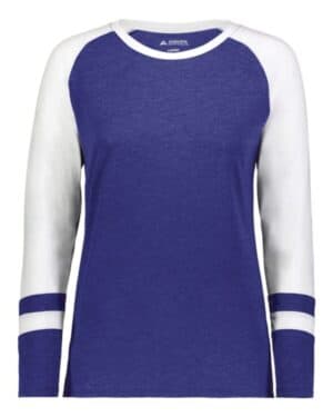 PURPLE/ WHITE 2917 women's triblend fanatic 20 long sleeve t-shirt