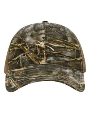 REALTREE MAX 7/ BUCK Richardson 111P garment washed printed trucker cap
