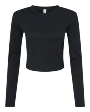 SOLID BLACK BLEND Bella canvas 1501 women's micro rib long sleeve baby tee