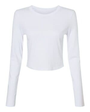 SOLID WHITE BLEND Bella canvas 1501 women's micro rib long sleeve baby tee