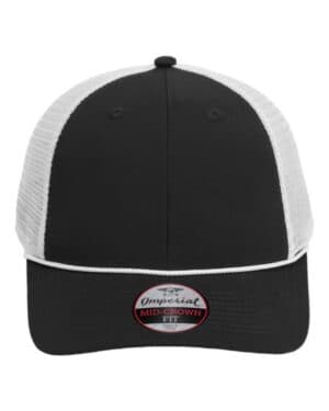 BLACK/ WHITE Imperial 7055 the night owl performance rope cap