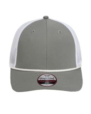 GREY/ WHITE Imperial 7055 the night owl performance rope cap