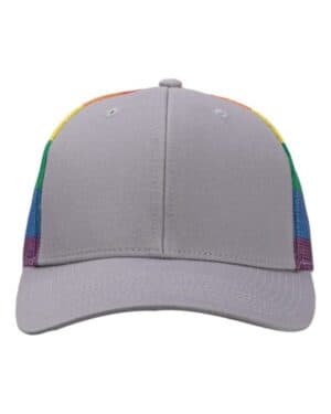 GREY/ RAINBOW Kati S700M printed mesh trucker cap