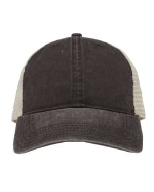 BLACK/ STONE The game GB460 pigment-dyed trucker cap